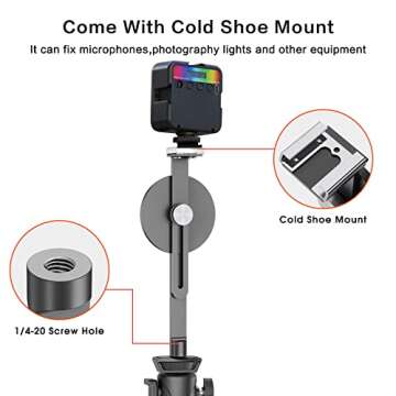 TechMatte Tripod Mount for MagSafe Compatible with iPhone 16 15 14 13 12 Series- Lightweight and Compact - Cold Shoe Mount Included