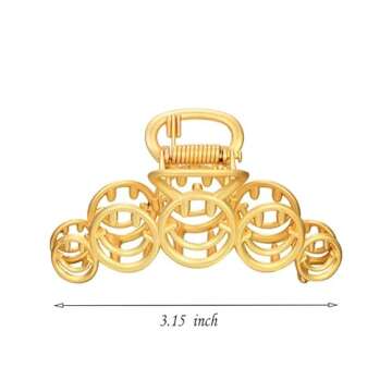 Smiley Face Metal Hair Claw Clips for Women and Girls - 2PCS, Stylish and Functional Hair Accessorie...