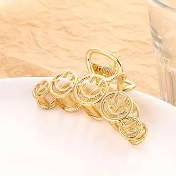 Smiley Face Hair Claw Clips for Women and Girls - 2PCS