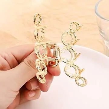 Smiley Face Hair Claw Clips for Women and Girls - 2PCS