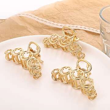 Smiley Face Hair Claw Clips for Women and Girls - 2PCS
