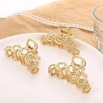 Smiley Face Hair Claw Clips for Women and Girls - 2PCS