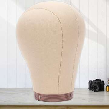 BHD BEAUTY Cork Canvas Block Mannequin Head for Wig Styling & Display