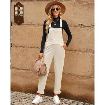 luvamia Corduroy Overalls for Women Adjustable Straps Fashion Bib Baggy Overalls Loose Overalls For ...