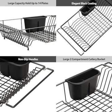 Stylish Over Sink Dish Drainer with Utensil Holder