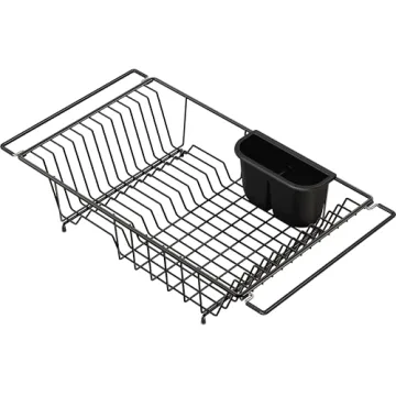 Stylish Over Sink Dish Drainer with Utensil Holder