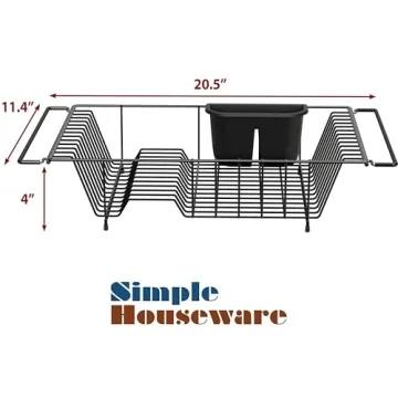 Stylish Over Sink Dish Drainer with Utensil Holder