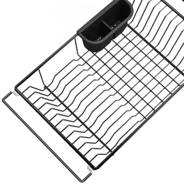 Stylish Over Sink Dish Drainer with Utensil Holder