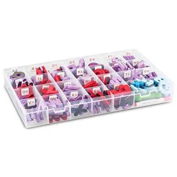 Tabletop Magnetic Easel Whiteboard (2 Sides) Includes:199 Magnetic ABC Alphabet Letters-Numbers-Symbol's, 5 Dry Erase Markers, & 1 Eraser. Drawing Art White Board Educational Kids Toy