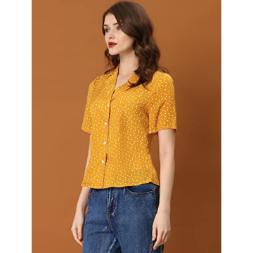 Allegra K Vintage Polka Dot Blouse - Chic Summer Style