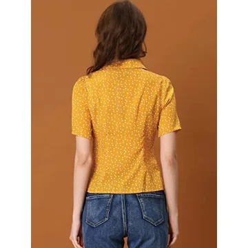 Allegra K Vintage Polka Dot Blouse - Chic Summer Style