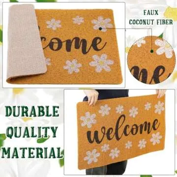 Tinideya Welcome Door Mat - Rubber Non-Slip, 18" x 30"