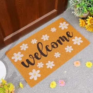 Tinideya Welcome Door Mat - Rubber Non-Slip, 18" x 30"