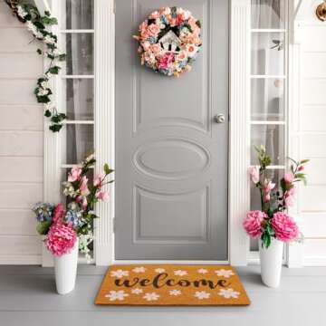 Tinideya Welcome Door Mat - Rubber Non-Slip, 18" x 30"