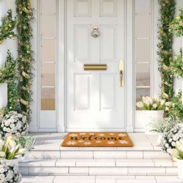 Tinideya Welcome Door Mat - Rubber Non-Slip, 18" x 30"