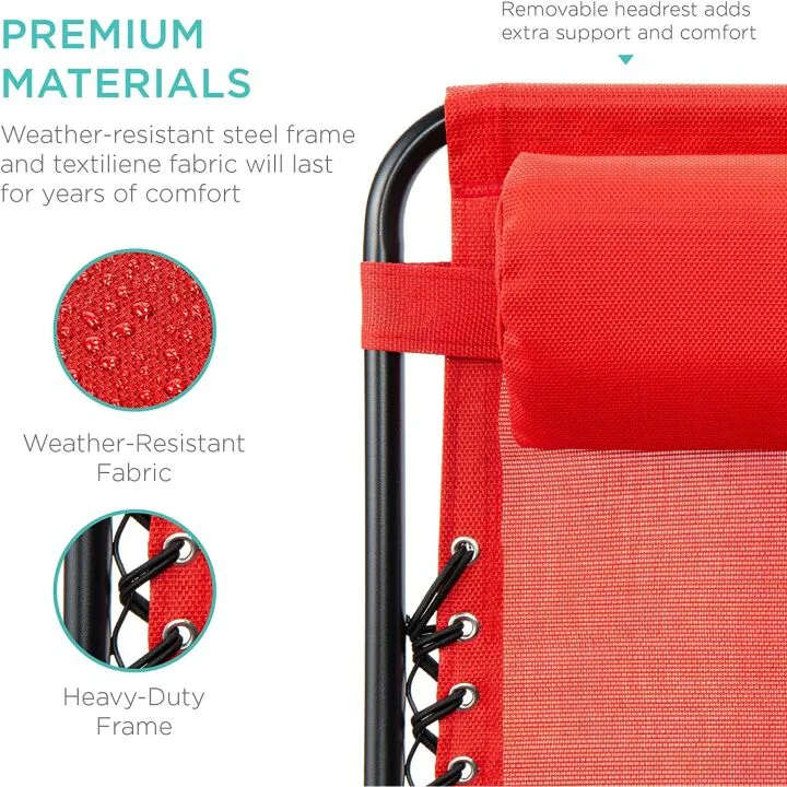 Adjustable Steel Mesh Zero Gravity Lounge Chairs