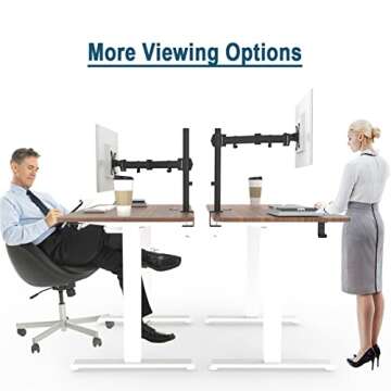 Gibbon Mounts Single Monitor Desk Mount, Fully Adjustable Monitor Arm Stand Fit 1 Screen up to 27 Inch with VESA 75X75 and 100X100, 17.6 lbs Capacity, C-Clamp Base
