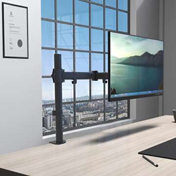 Gibbon Mounts Single Monitor Desk Mount, Fully Adjustable Monitor Arm Stand Fit 1 Screen up to 27 Inch with VESA 75X75 and 100X100, 17.6 lbs Capacity, C-Clamp Base
