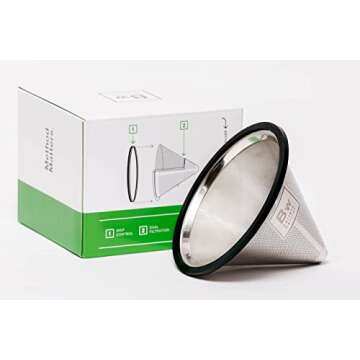 Barista Warrior Compatible for Chemex & Hario V60 Pour Over Coffee Filters - Reusable Stainless Stee...