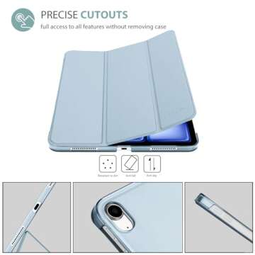 ProCase Smart Case for iPad Air 11-inch M3 2025/M2 2024/10.9” Air 5th 4th 2022 2020, Protective Cover for iPad Air 5 4 -SkyBlue
