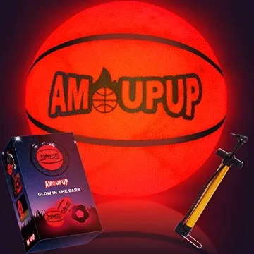 Amoupup Glow in The Dark Basketball - LED Light Up Sports Gift for Kids and Teens