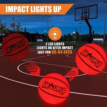 Amoupup Glow in The Dark Basketball for Fun Night Games