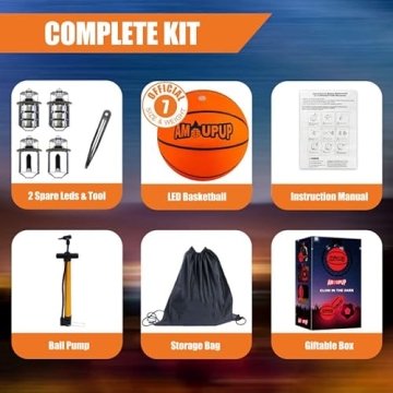 Amoupup Glow in The Dark Basketball for Fun Night Games