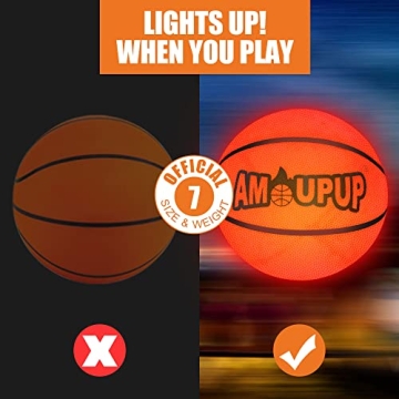Amoupup Glow in The Dark Basketball for Fun Night Games