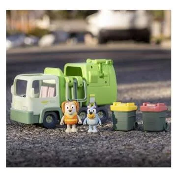 Bluey Garbage Truck - 2.5" Bluey and Bin Man poseable Figures with Playset, Multicolor