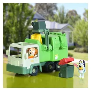 Bluey Garbage Truck - 2.5" Bluey and Bin Man poseable Figures with Playset, Multicolor