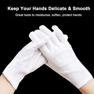Breathable Cotton Gloves for Eczema and Inspections - 12 Pairs