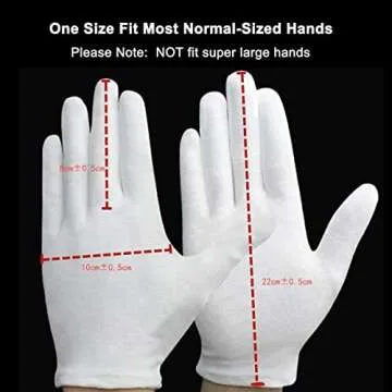 Breathable Cotton Gloves for Eczema and Inspections - 12 Pairs