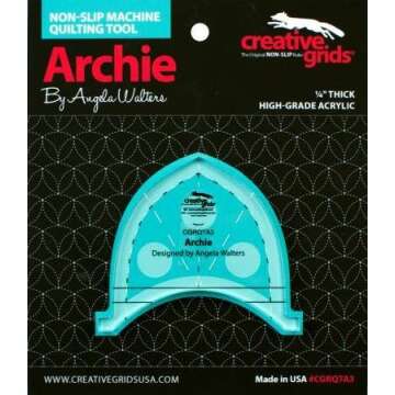 Creative Grids Machine Quilting Tool 4 Pack Squiggy, Archie, Shorty, Slim