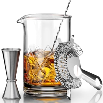 MOFADO Crystal Cocktail Mixing Glass Set - Elegant Gift Set!