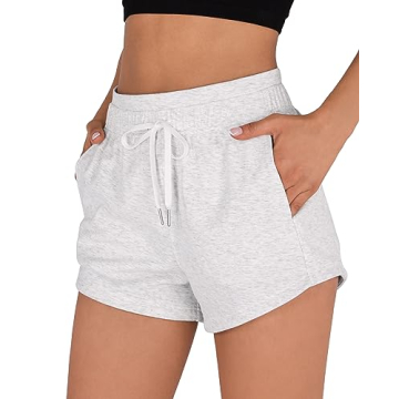 ODODOS Women's Sweat Shorts with Pockets Cotton French Terry Drawstring Summer Workout Casual Lounge...