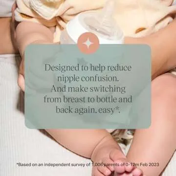 Tommee Tippee Natural Start Baby Bottle Nipples, Slow Flow, 0+ Months, Breast-Like for a Natural Latch, Anti-colic Valve, Soft Silicone, Pack of 2