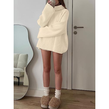 LILLUSORY Turtleneck Oversized Pullover for Women