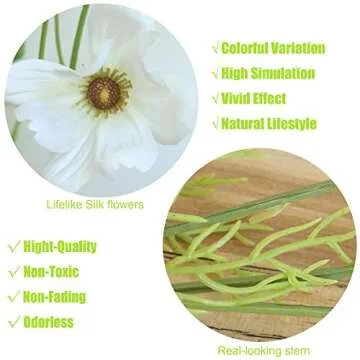 cn-Knight 6pcs Artificial Cosmos Wedding Flowers