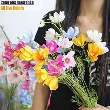 cn-Knight 6pcs Artificial Cosmos Wedding Flowers