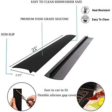 Forlivese Kitchen Silicone Stove Covers, Easy Clean Heat Resistant Stove Counter Gap Coverr, Oven Ga...