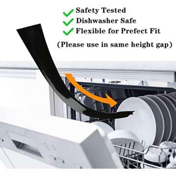 Forlivese Kitchen Silicone Stove Covers, Easy Clean Heat Resistant Stove Counter Gap Coverr, Oven Gap Filler Between Counter, Stovetop, Oven, Stove Side Gap Covers (21 Inches, Black）