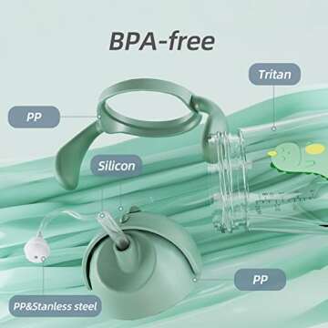 Piifur Baby Cup with Straw 12-18 months, Weighted ball Sippy cup for Toddlers with Handle, Water Bot...