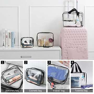 3Pcs Travel Toiletry Bag Set for Men and Women - Waterproof