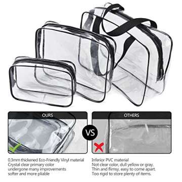 3Pcs Travel Toiletry Bag Set for Men and Women - Waterproof