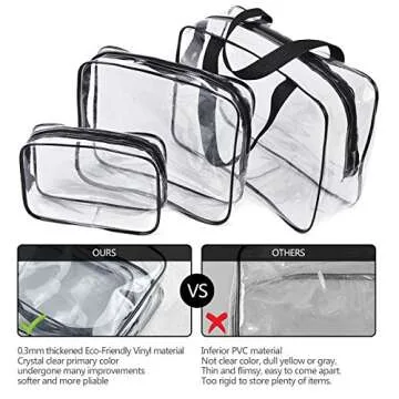 3Pcs Travel Toiletry Bag Set for Men and Women - Waterproof