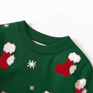 Colorful House Christmas Sweater Boy Girl Funny Kids Christmas Pullover Sweatshirt Warm Crewneck Winter Clothes