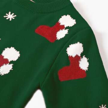 Colorful House Christmas Sweater Boy Girl Funny Kids Christmas Pullover Sweatshirt Warm Crewneck Winter Clothes