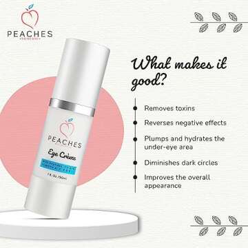 Under Eye Cream (1 oz) - Eye Cream For Puffiness and Bags Under Eyes - Dark Circle Eye Cream with Pe...