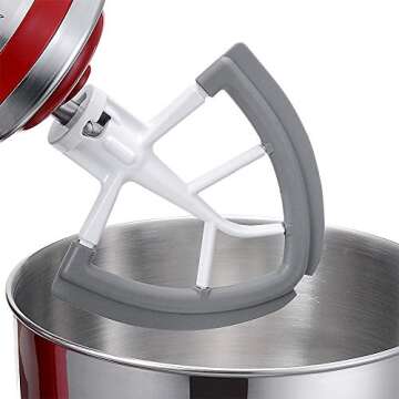 Flex Edge Beater for KitchenAid 4.5/5 QT Tilt Head Stand Mixer, Beater with Double Silicone Edge, Mixer Paddle, Perfect 4.5/5 Quart Tilt Head Stand Mixer Attachment, White