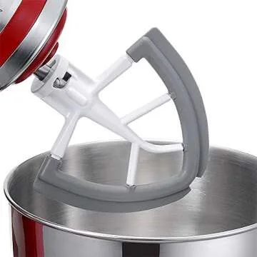 Flex Edge Beater for KitchenAid 4.5/5 QT Tilt Head Stand Mixer, Beater with Double Silicone Edge, Mixer Paddle, Perfect 4.5/5 Quart Tilt Head Stand Mixer Attachment, White